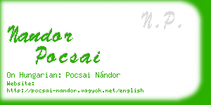 nandor pocsai business card
