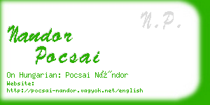 nandor pocsai business card